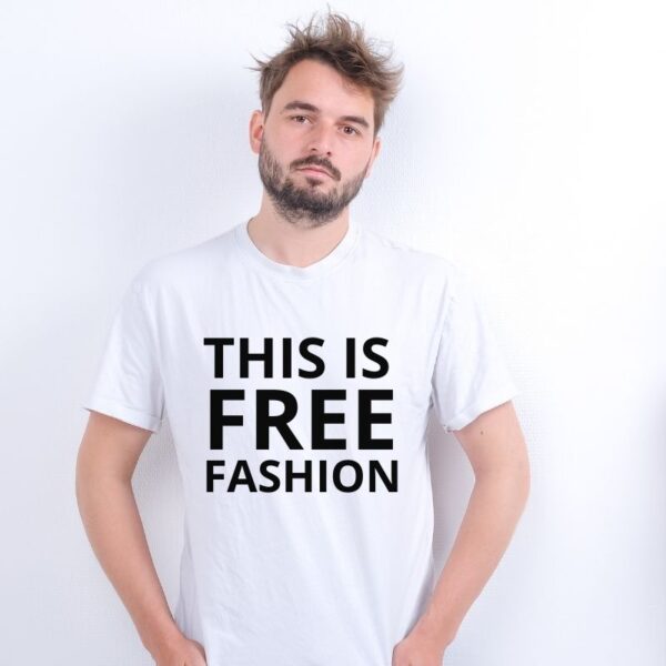 FREE FASHION T-Shirt Logo Groot Wit of Zwart (Dames/Heren) - Afbeelding 3
