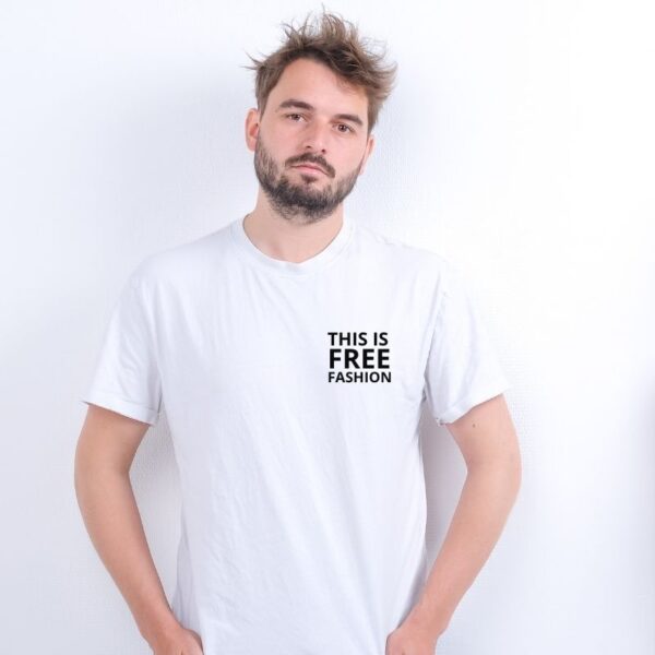 FREE FASHION T-Shirt Logo Klein Wit of Zwart (Dames/Heren) - Afbeelding 2